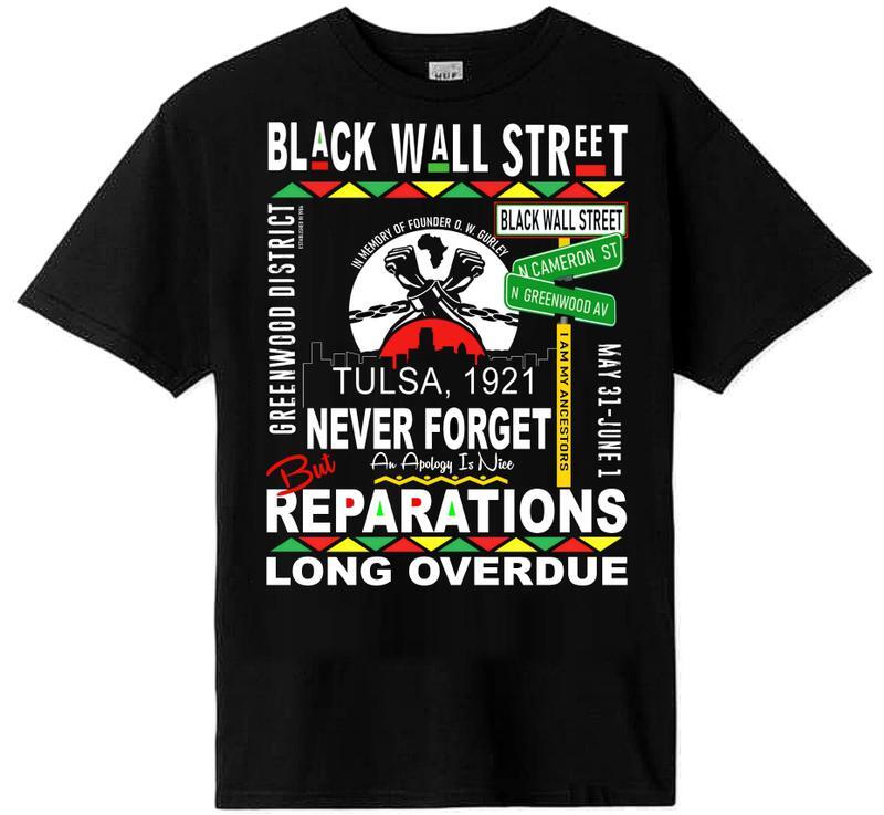 BLACK WALL STREET  T-SHIRT. COLOR BLACK. Black History Month T-Shirt.Tee Unisex T-Shirt XXL