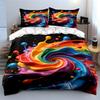 Rainbow swirl with splashes. Bedding sets Duvet cover sets Duvet covers Pillowcases(1 * Duvet Cover 2 * Pillowcases, without duvet insert)