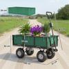 114L Steel Garden Cart with Tool Bag and Removable Sides, 105x51x54 cm, Green