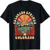 Vintage Colorado Springs Sunset Mountains Cityscape Retro T-Shirt
