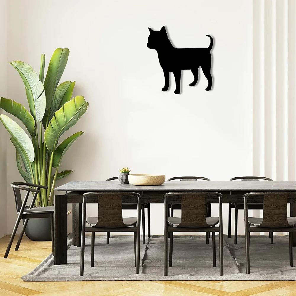 Plaque Murale Métallique Chihuahua – Décoration Murale Silhouette De Chien, Hanging Wall Art, Et Décor Métallique Pour Mur