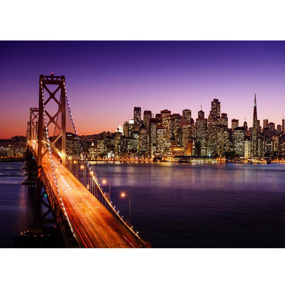 Bridge Wallpaper City Night View Mural Wall Decoration Large Wall Mural Living Room Bedroom Wallpaper