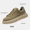 Fengye Men's Leather Casual Platform Sneakers