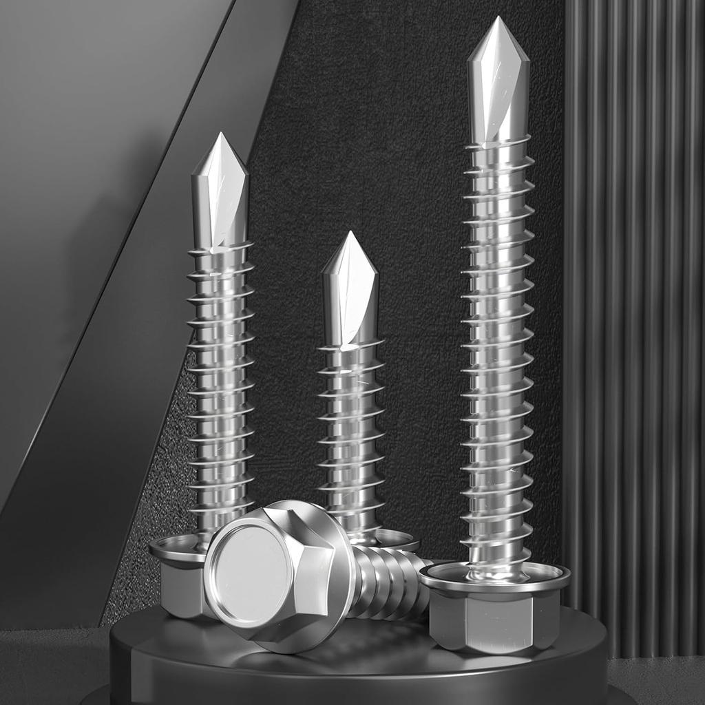 150 stainless steel self tapping dovetail screws, external hexagon head automatic drilling screws.