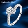 1CT Moissanite Band Ring Genuine Copper Sparkling Classic Twist Ring for Women Female Wedding Engagement Party Jewellery