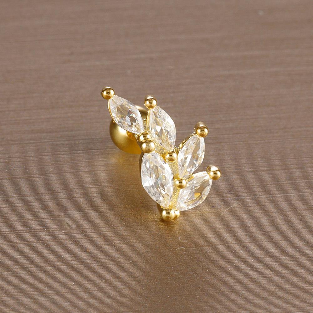 1PC 6 Styles Stainless Steel Mini Zircon Cartilage Piercing Stud Earring For Women Helix Tragus Piercing Women's Body Jewelry