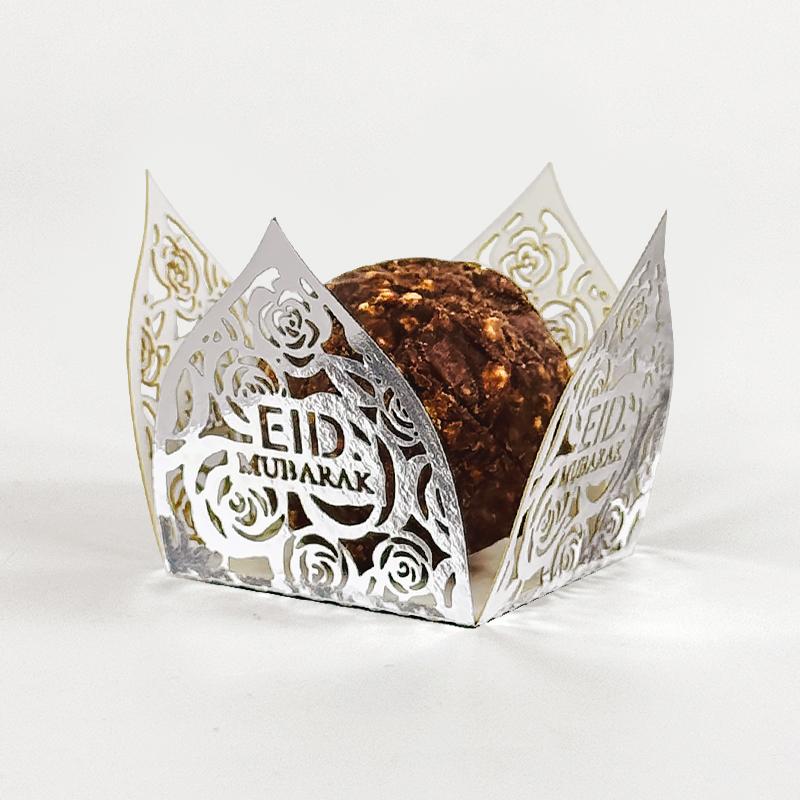 

10-50Pcs Eid Mubarak Decoration Chocolate Wrappers Paper Candy Food Tray Box Ramadan Kareem Islamic Muslim Party Supplies 2024 10pcs