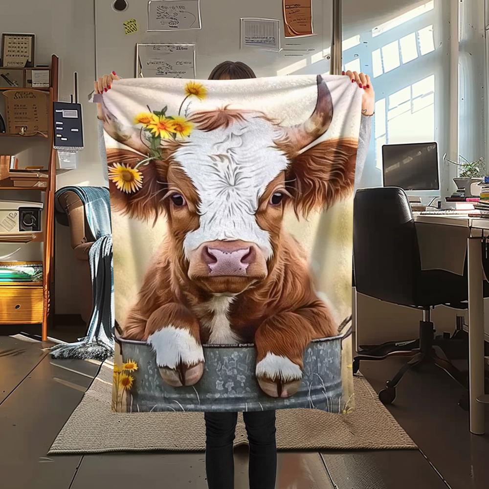 1 Peça Manta de Flanela com Estampa de Desenho Animado, Alta Qualidade Confortável para Todas as Estações, Decoração de Casa, Calor e Conforto, Perfeita para Presente de Natal Aniversário