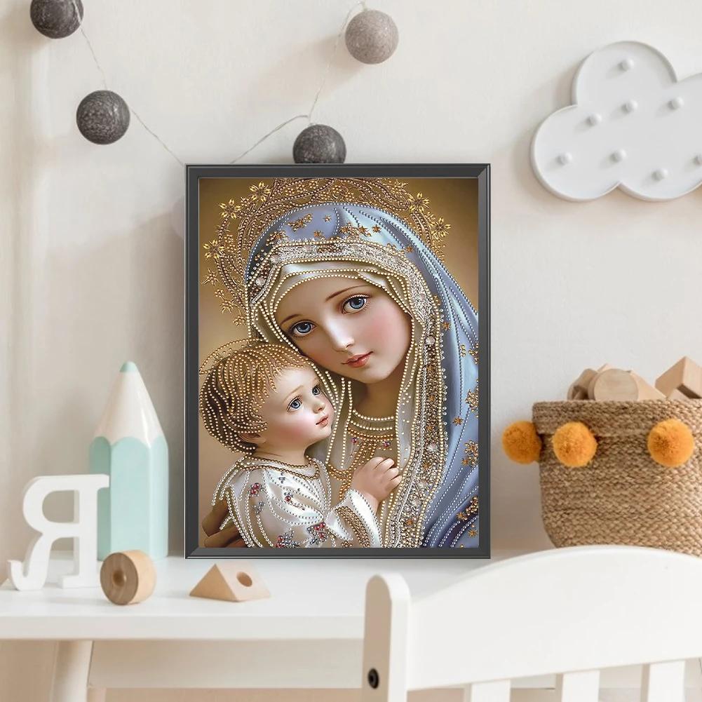 Marian Religion Diamond Painting Kit 30x40cm for Adults Beginners Gift 5D DIY Embroidery Crystal Rhinestone Art, Home Wall Decor