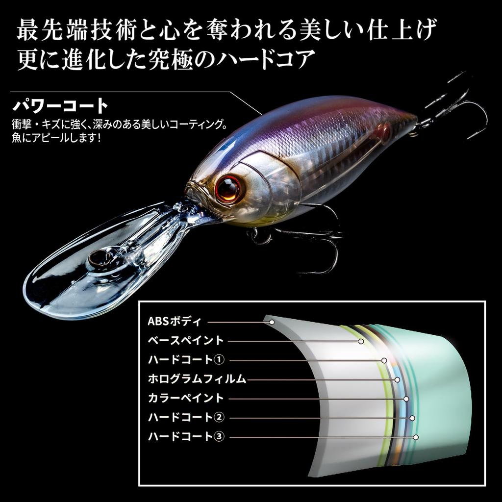 DUEL HARDCORE Latour Crank Bass 80mm Brown Shifting Center of Deep 5+ Lure, Floating, 02 Shiner, Gravity, Crankbait, Range 5.5m