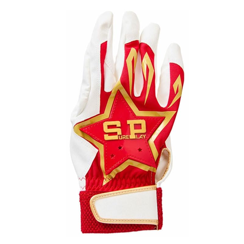 SUREPLAY Batting Gloves Both Baseball Batting High School Baseball 25SS Size L (for Hands), Gloves, Compatible, (SBA152), Red, (25-26cm)