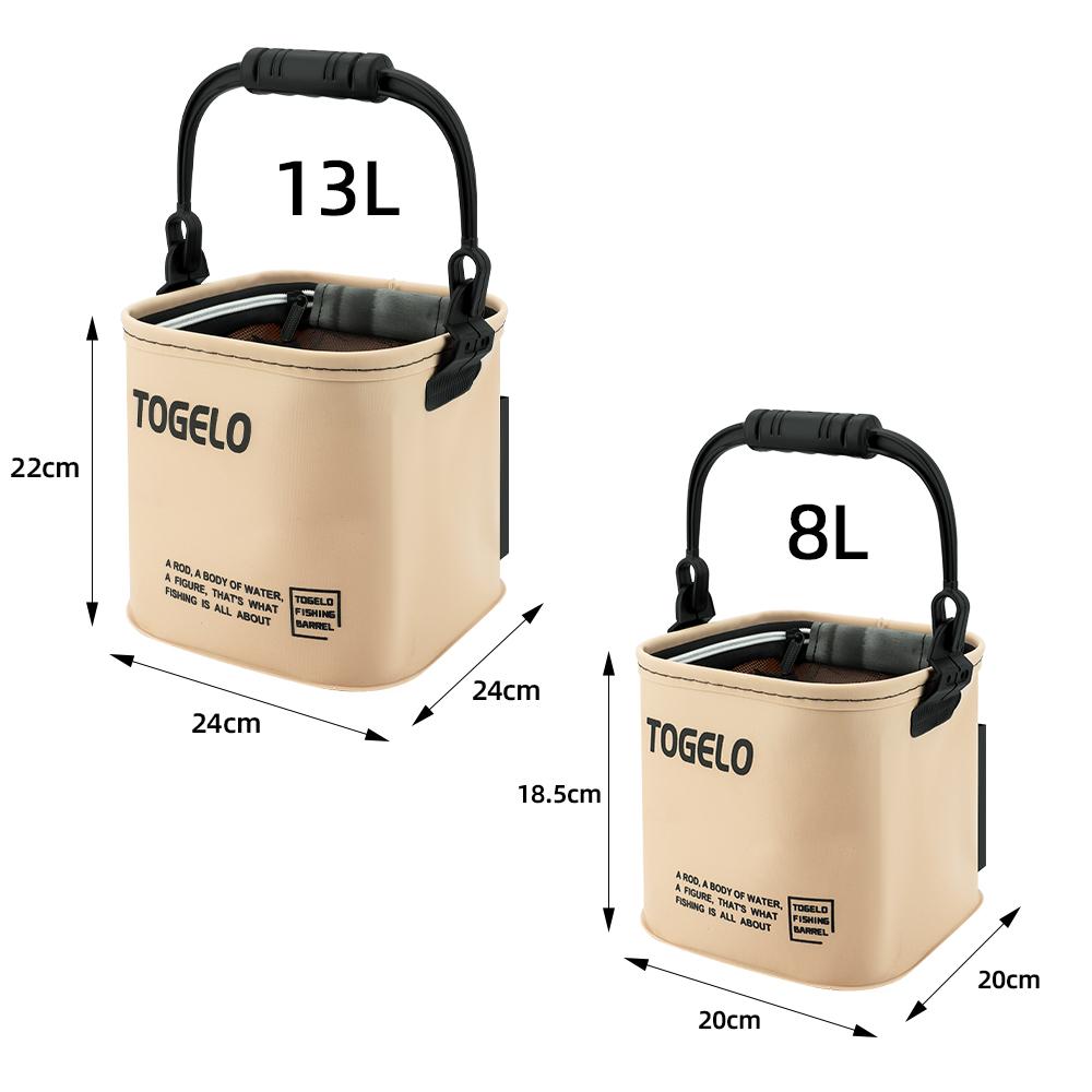 8L/13L Collapsible Bucket, Portable Waterproof Fishing Camping Bucket, Foldable Pail with Ergonomic Handle Outdoor Gear Tool