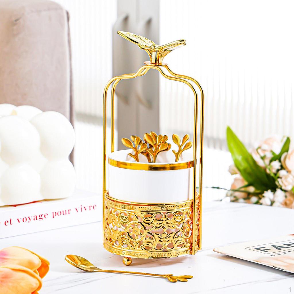 Fruit Fork Set with Holder Stainless Steel Small Tasting Light Luxury Design Serving Ware