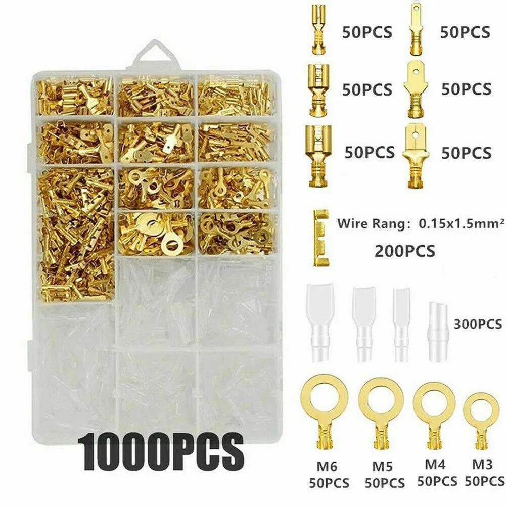1000PCS Male Female Cable Connector Crimp Terminals 2 8 4 8 6 3mm Electrical Connectors with Insulating Sleeves