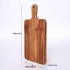 Acacia Wood Cutting Board with Handle - Hangable Chopping Board for Fruits & Steaks, Perfect for Kitchen or Photography Props.