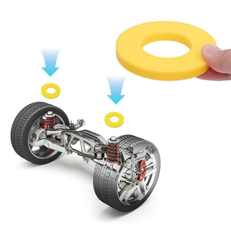 4Pcs Universal Shock Absorber Gasket Rubber Black/Yellow Bushing Dampers 8cm Shock-Absorbing Bearing Washer