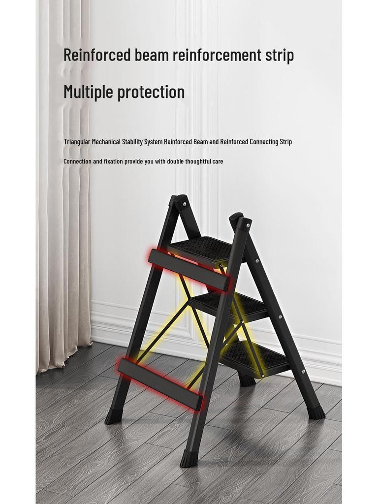 Folding Small Indoor Ladder: Multi-functional A-frame with Non-slip Steps, 2 or 3 Steps