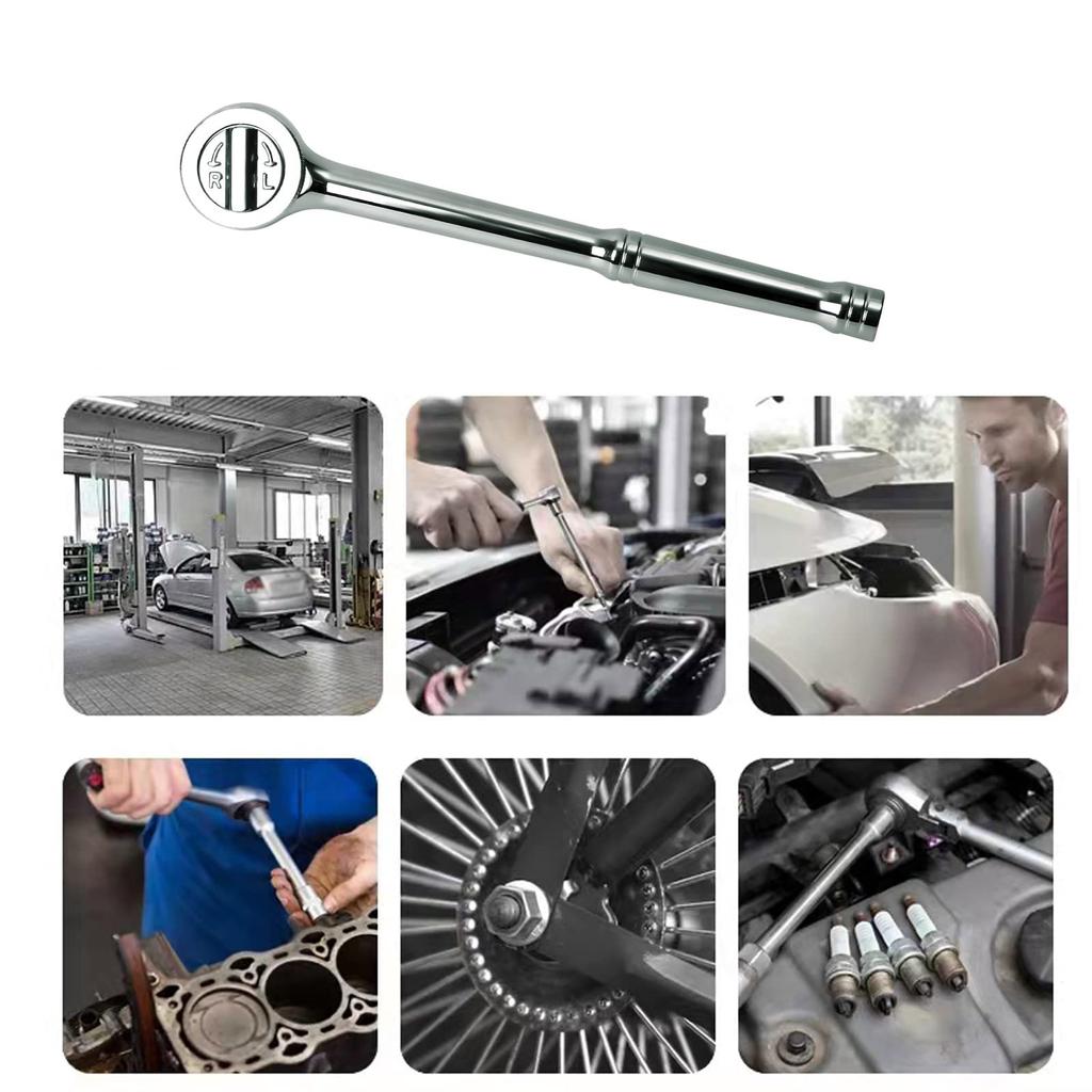 3/8" Antrieb Ratsche Steckschlüssel mit 41 Zähnen Rundkopfdesign Schnellverschluss Perfekt für Automobil Motorräder Reparatur