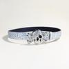 Fashionable Rhinestones Studded Belt Skull Pattern Waist Belt Durability Belt for Enhancing Dresses and Casual Looks