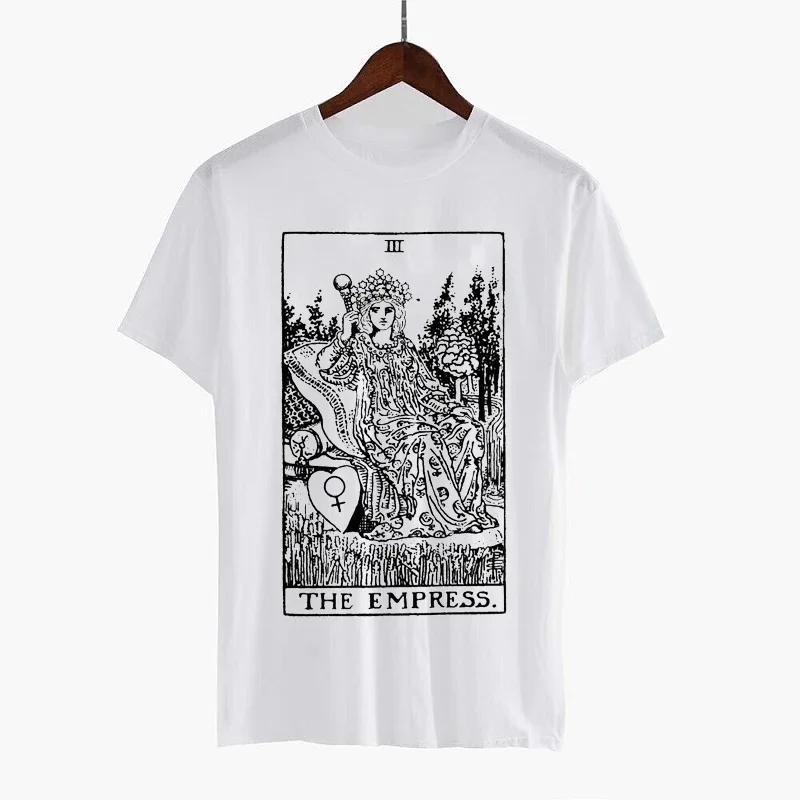 The Empress Tarot Card T Shirt Major Arcana Fortune Telling Occult T Shirt Casual O-neck Casual For Women Tee