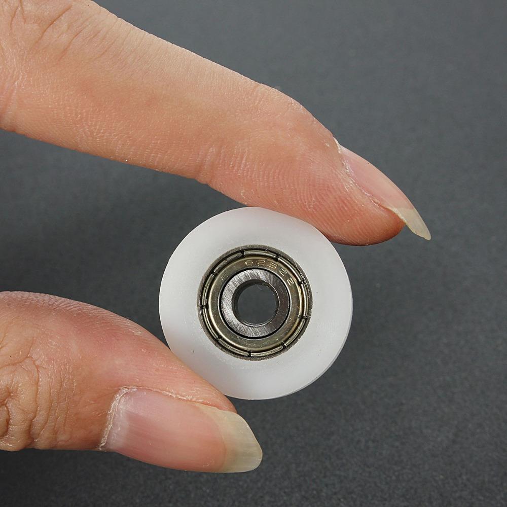 10pcs U Groove Nylon Round Pulley Ball Bearing Wheel Roller for Door Windows Shower Pulleys Drawer 3D Printer Accessories