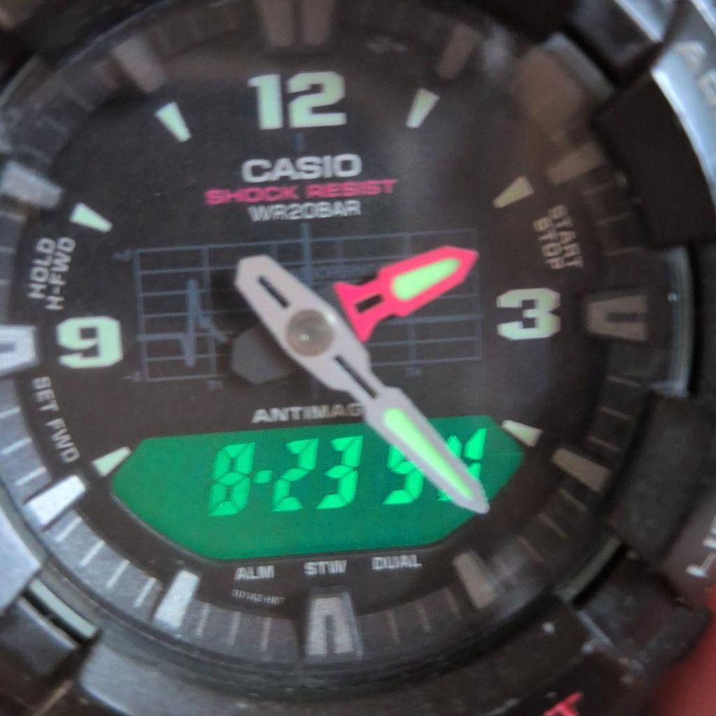 Used CASIO G-SHOCK Ana-Digi Watch G-100 51558 Working Condition
