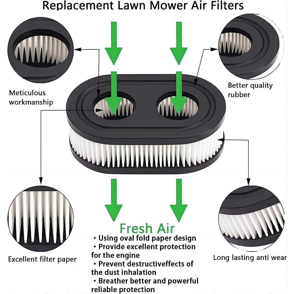 593260 Lawn Mower Air Filter for Briggs and Stratton 798452 334404 5432 5432K 500EX 550EX 575EX 625EX 675EXI 725EXI Engines Parts Toro Recycler 22