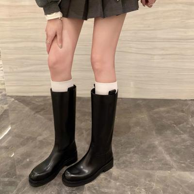 Shoes ANN Imported Tree Paste Skin Thick Sole Thick Heel High Boots Knight Boots Women