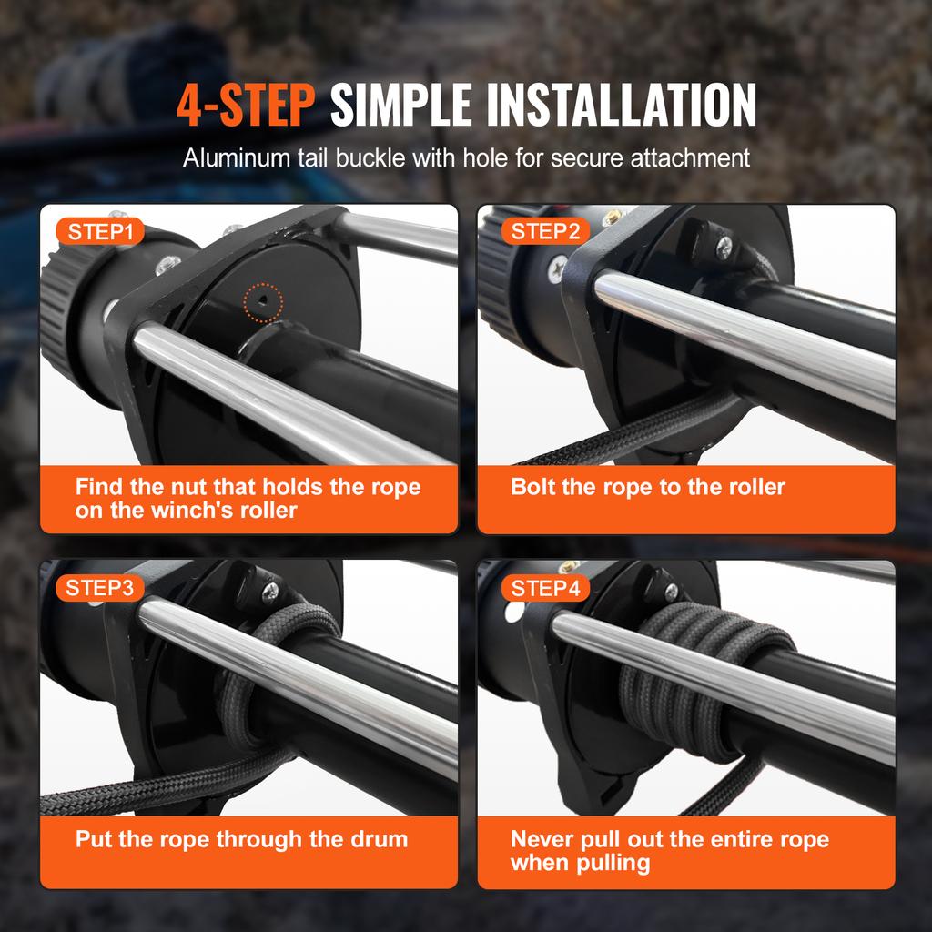 SucceBuy 26500/32000Lbs Synthetic Winch Rope Truck Boat Replacement Line Cable Rope with Forged Hook ATV Car Outdoor Accessories