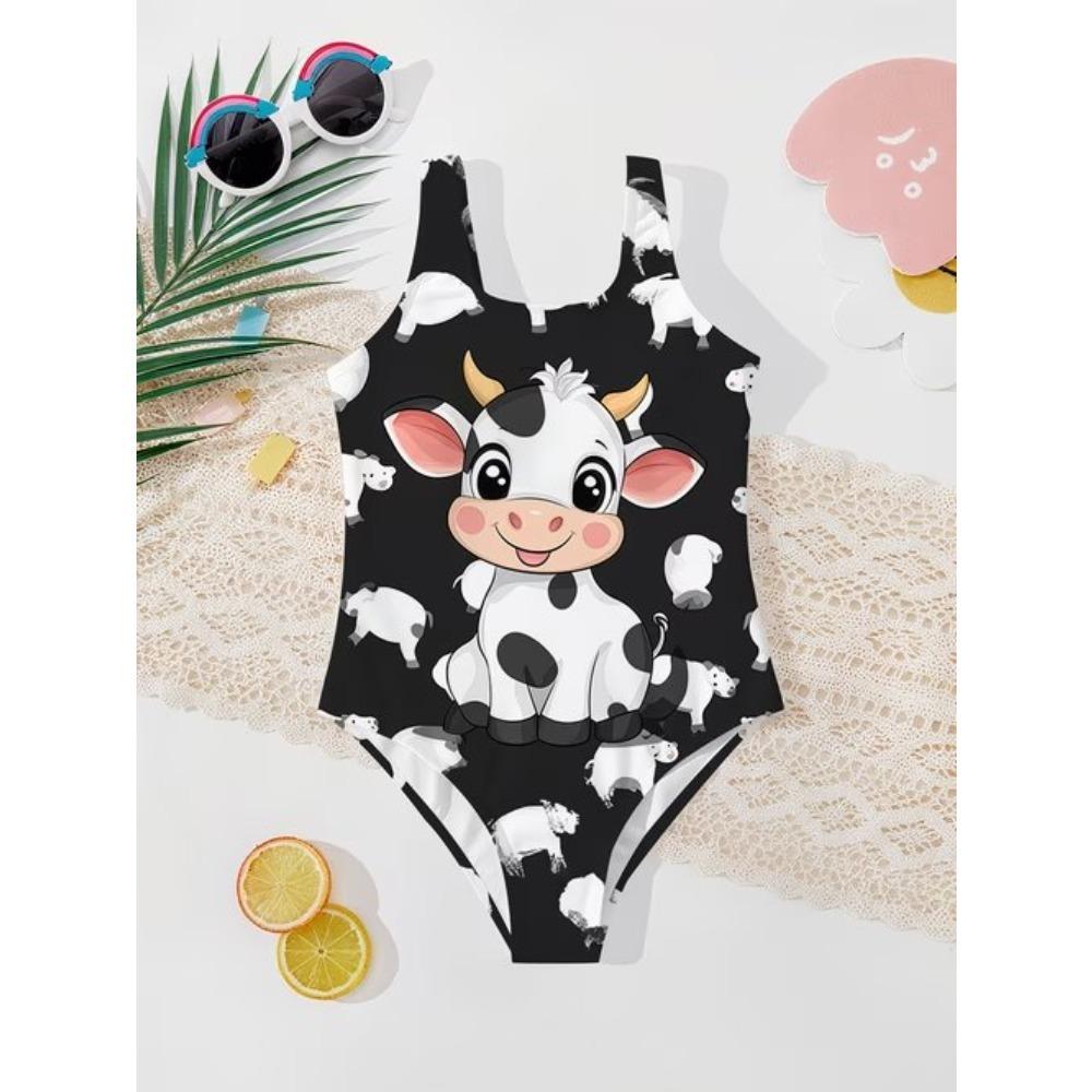 Mädchen Badeanzug Einteiler Niedlich Cartoon Bunt Einhorn Print Ärmellos Badebekleidung Kinder Sommer Strand Badeanzug