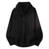Men's Heavyweight Solid Color Knit Hooded Sweater - Loose Fit Casual Pullover for Autumn/Winter