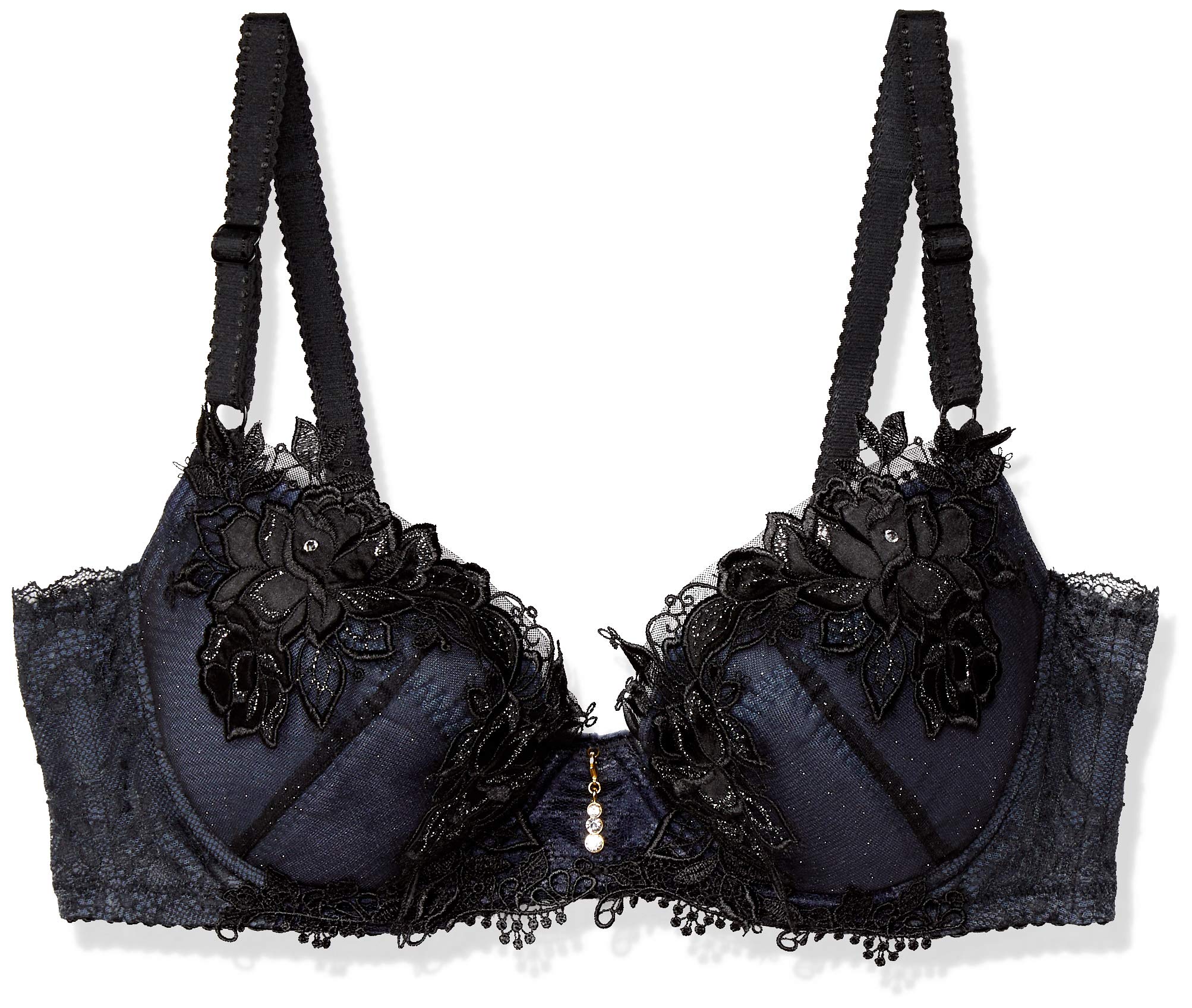 

Lesiage PB2510 Charcoal Size B70 to Japanese size Wing/Wacoal Bra, 3/4 Cup, Gray, Women s, (equivalent M)