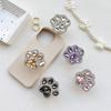 Rhinestone Luxury Mobile Phone Airbag Bracket Cat Claw Paste Retractable Light Luxury Full Drill Desktop Watching Drama Bracket Female