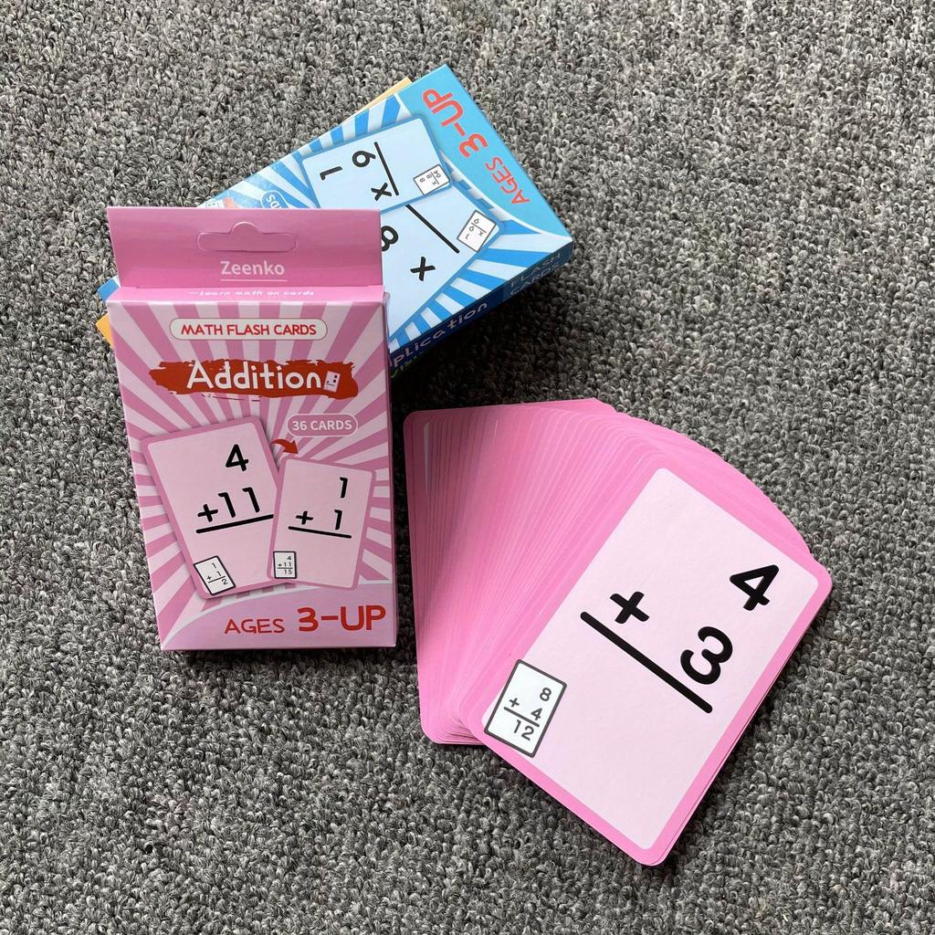 36pcs Auxiliary Learning Addition, Subtraction, Multiplication, Flash, Cognitive Card, School Teacher's Teaching Aids