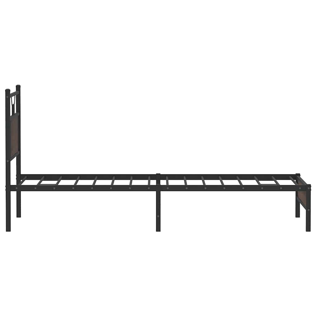 Bed Frame Without Mattress Brown Oak Look 75 X 190 Cm Engineered Wood