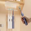 4 Slots Wall Mounted Toothbrush Holder Bathroom Self Adhered Toothbrush Organizer Razor Storage Racks