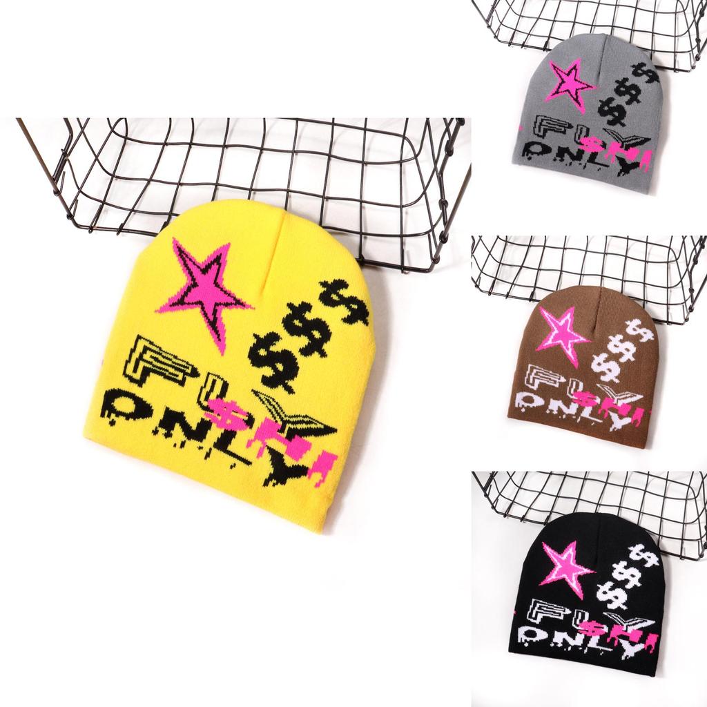 Acrylic Knit Hat With Letter Design For Hip Hop And Street Fashion Enthusiasts