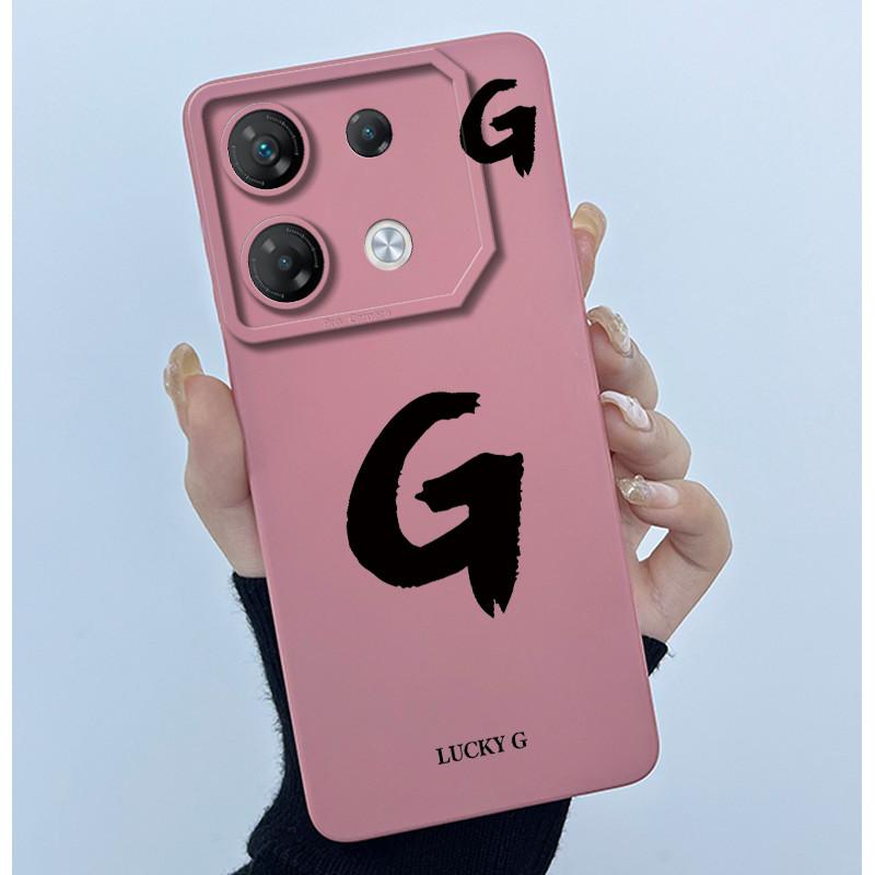 For Infinix GT 10 Pro X6739 Phone Case Lucky Initial Letter Matte Soft Silicone Shell For InfinixGT 10Pro GT10 Pro Cover Casing