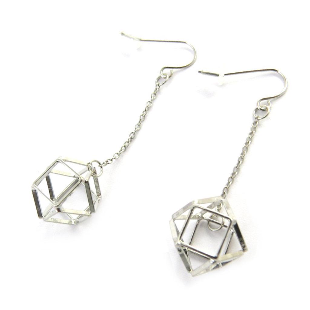 Les Trésors De Lily [M9311] - Silver 'Choreography' Designer Loops (geometric)