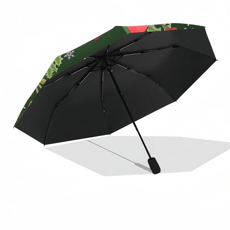1pc Christmas Wreath with Treats Umbrella with Plastic Handle,Suitable for All Seasons Home Travel Outdoor UmbrellaDD220