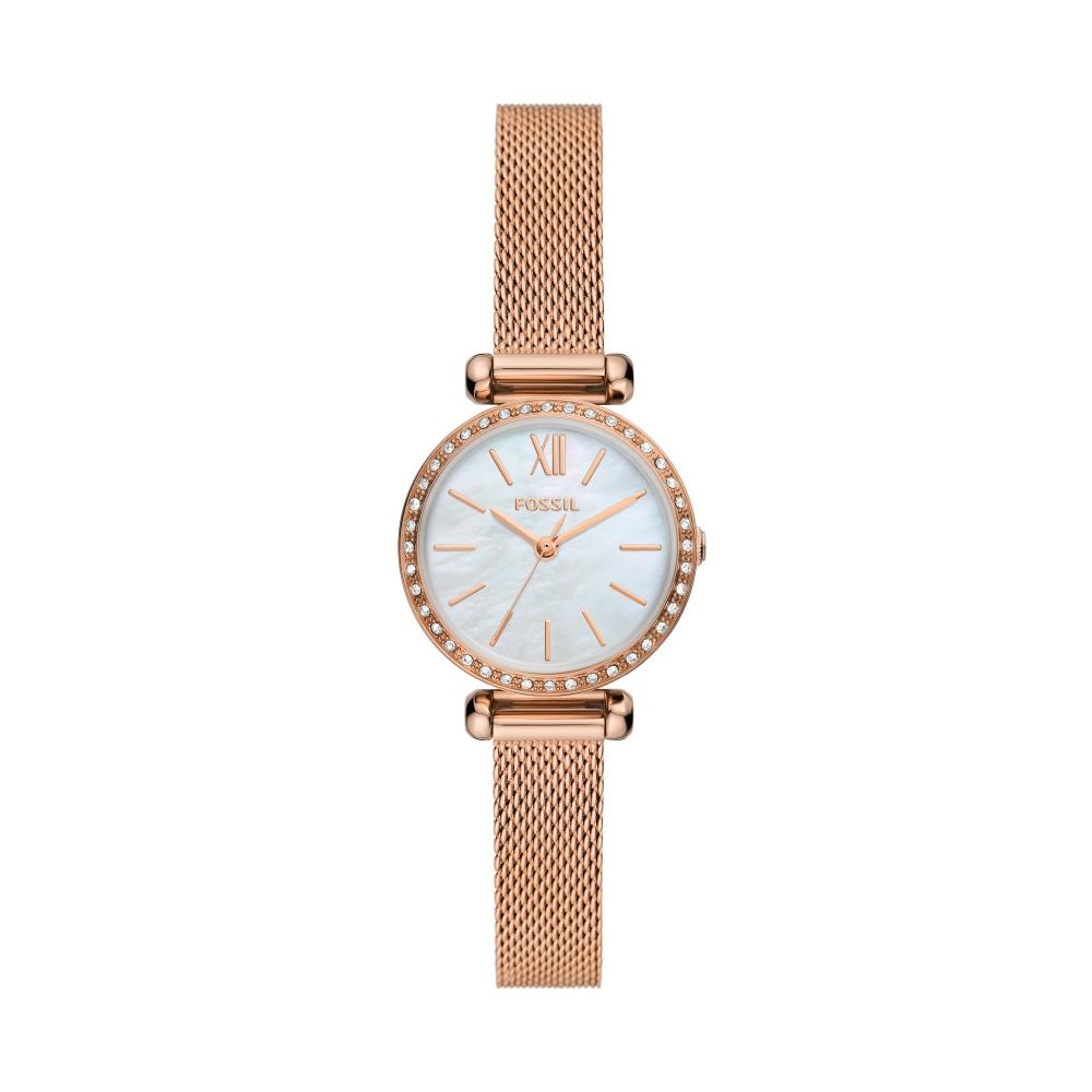 

Fossil Women s Tillie Mini Three Hand Rose Gold Tone Stainless Steel Mesh Watch rose gold