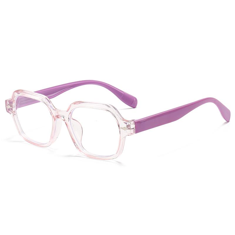 Kids Anti Blue Light Glasses, Polygon Square Frame Computer Eyewear, Multiple Colors Eye Protection for Boys & Girls