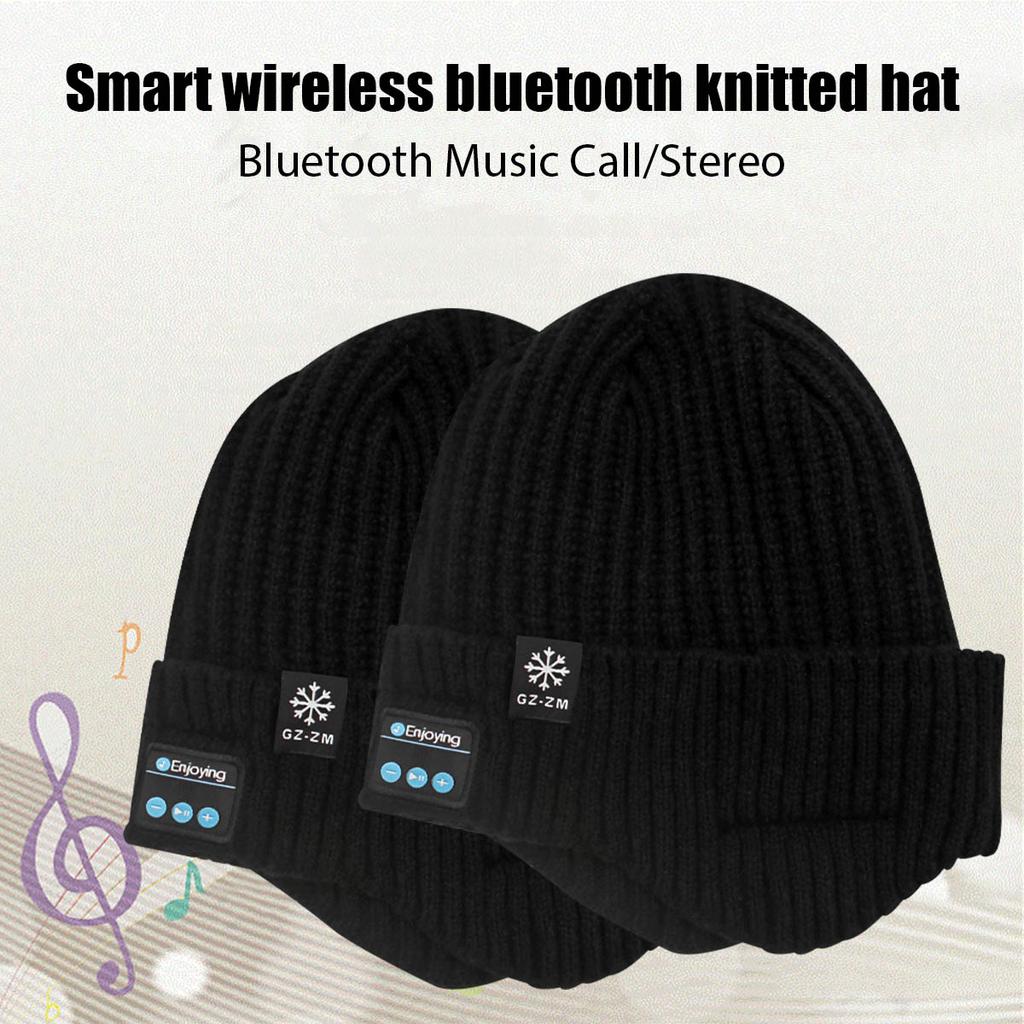Earphone Cap Winter Keep Warm Knitting Hat With Mic Music Hat Wireless Bluetooth Headphone MP3 Headset Mic Sports Running Hat