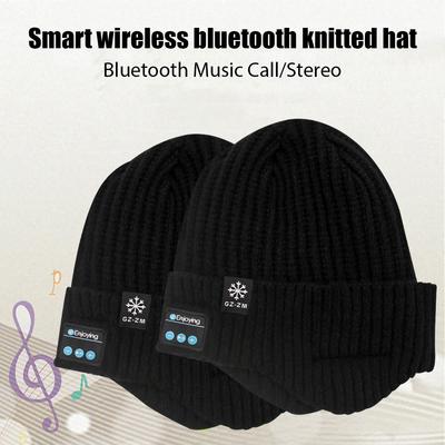 Kopfhörermütze Winter Warm halten Strickmütze mit Mikrofon Musikmütze Drahtloser Bluetooth-Kopfhörer MP3-Headset Mikrofon Sport-Laufmütze