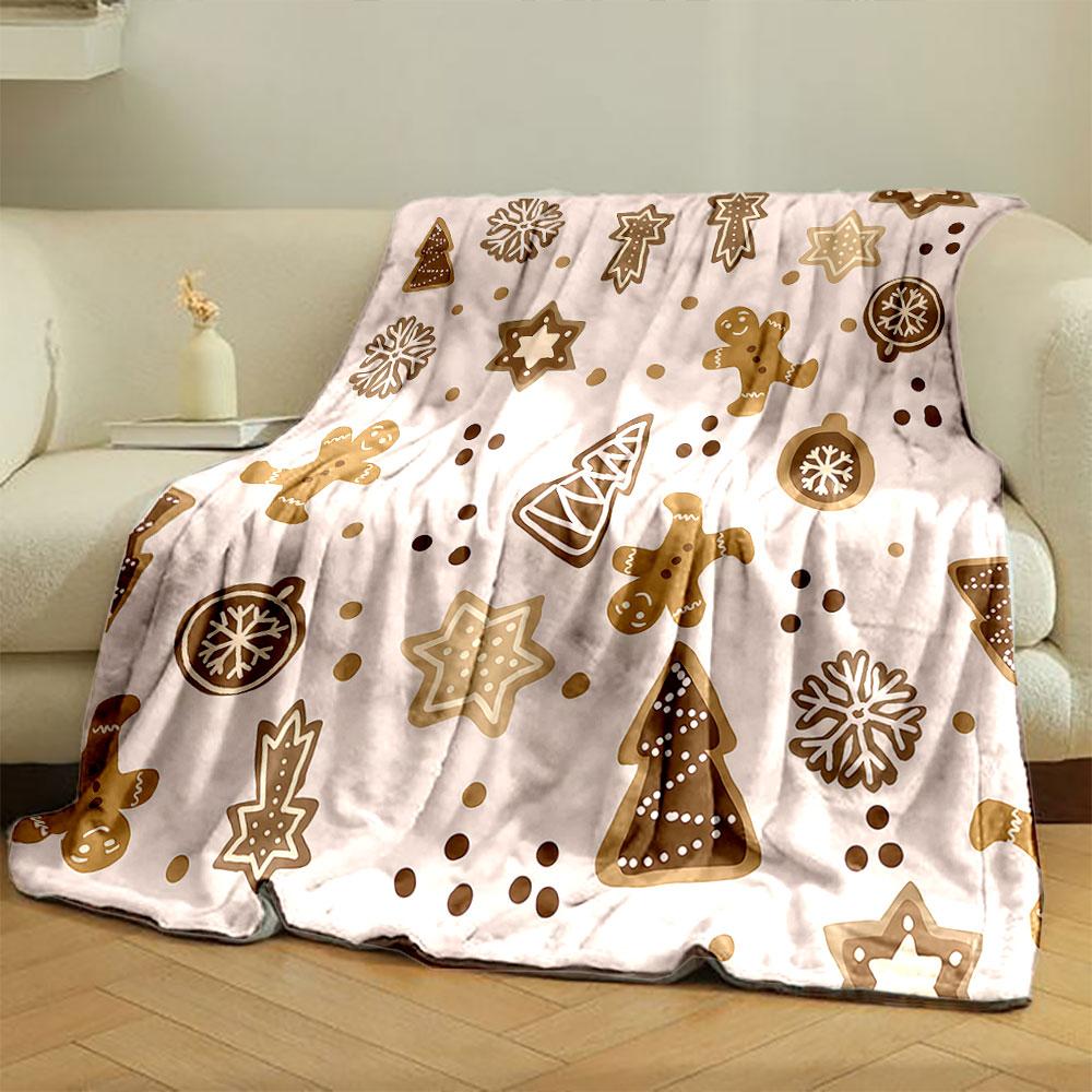 Christmas Gingerbread Pattern Blanket print blanket soft and cozy perfect for the living room bed sofa or a nap,gift