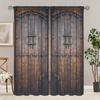 2 Stück Retro Türrahmen bedruckte Vorhänge, Stangentaschenvorhänge, Schlafzimmer und Wohnzimmer, Heimdekoration, Raumdekoration