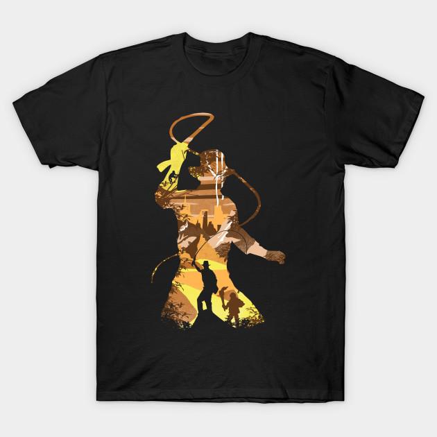 

Men Black Print T-shirt The Archaeologist No-Cut Transfer Paper Print Cotton Tshirt S чёрный
