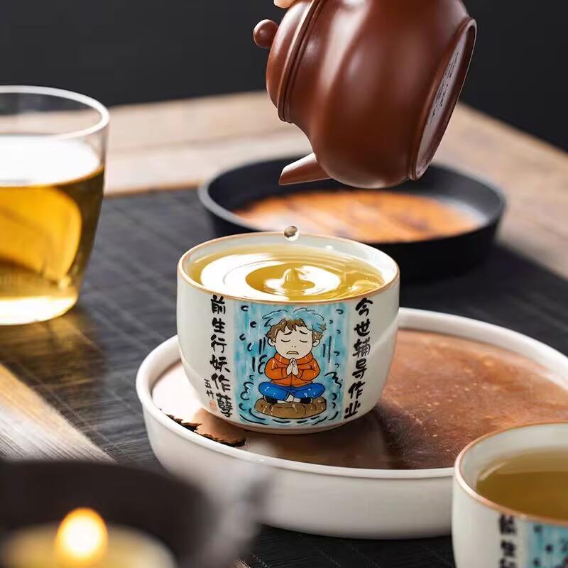 Ru Kiln Previous Life Master Cup Master Cup Ceramic Personal Tea Cup High-End Exquisite Tea Cup Tea Set