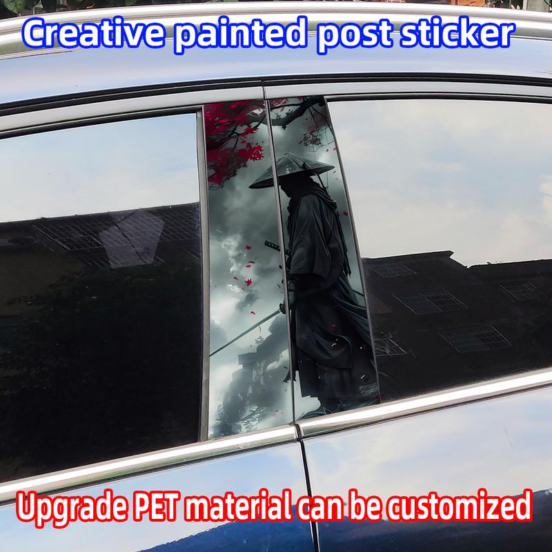 Samurai Car Stickers Waterproof Auto B Pillar Decor Cover Scratches Durable Car Doors Pillar Vinyl Decals Vehicle Decors