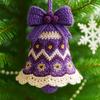 Handmade Christmas Bell Ornament DIY Knitted Santa Claus Bell Crochet